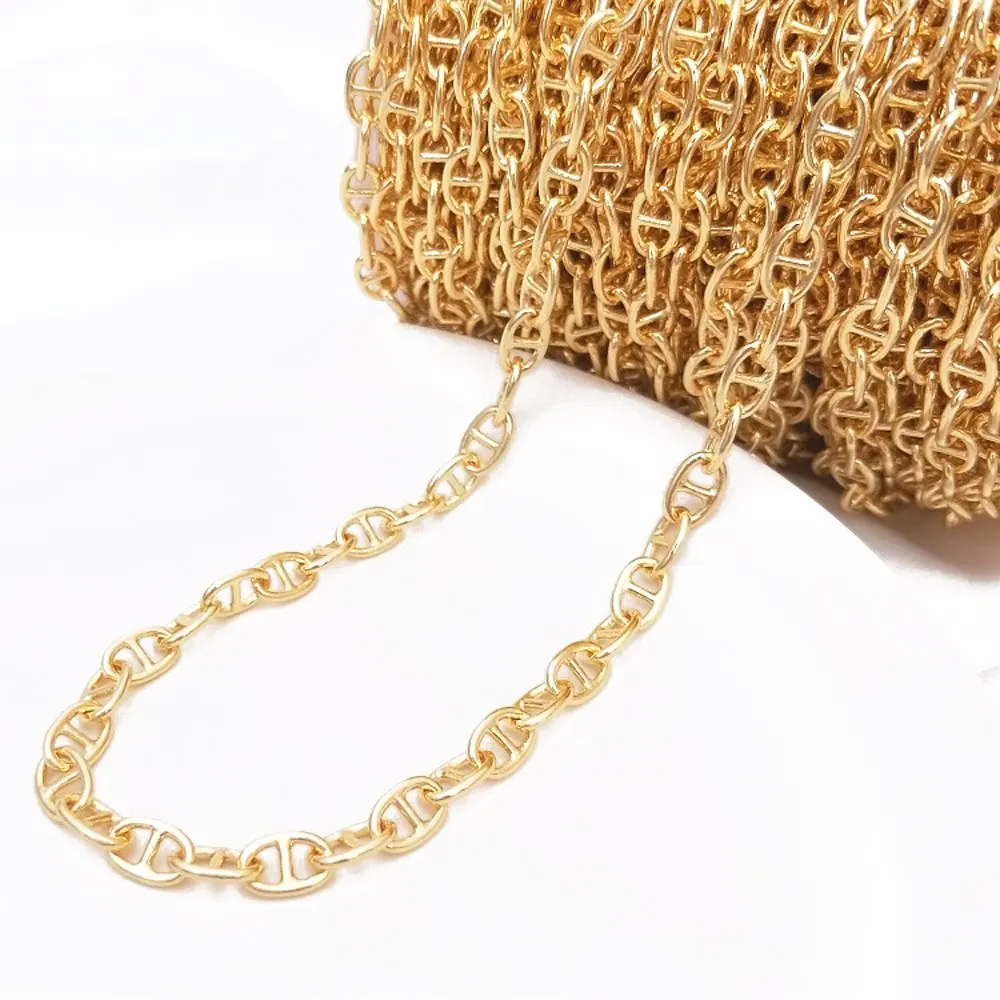 

50cm Chains 14k Gold Plated Necklace Chain Making Supplies Bracelet for Jewelry Findings Components DIY made Brass Accessories