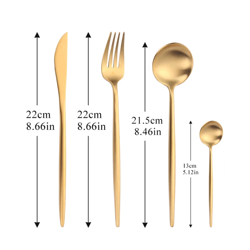 Gold Cutlery Set Forks Knives Spoons 18/10 Stainless Steel Dinnerware Set 1 Pieces Fork Spoon Knife Chopsticks Set Dropshipping