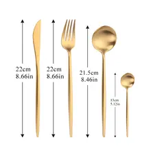 Gold Cutlery Set with Forks and Spoons #6