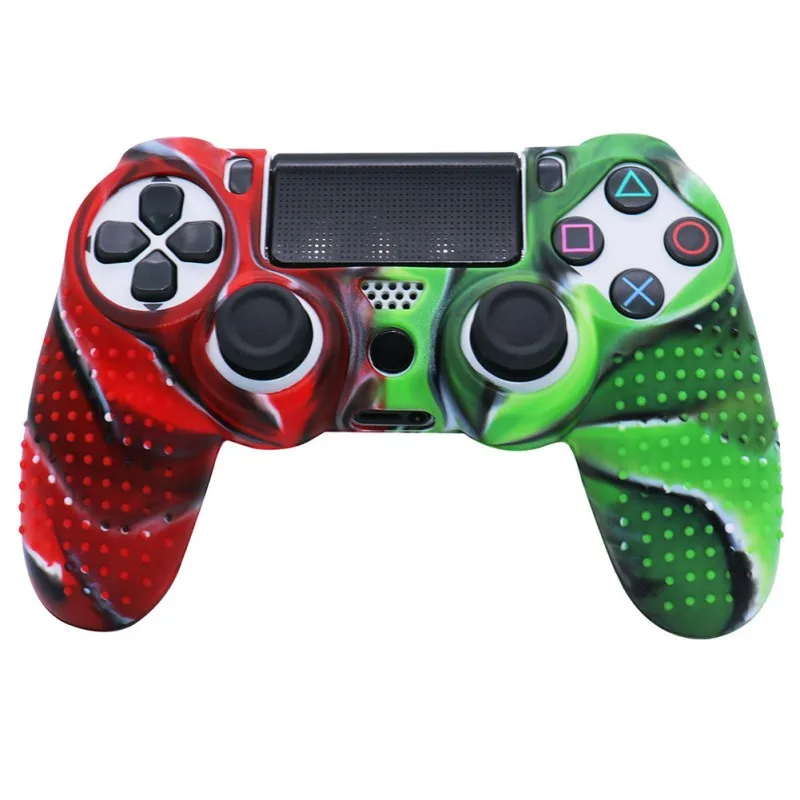 Protective Cover Cases Two-color Soft Rubber Shell Cover Gamepad Silicone Case For PS4 Controller Handle