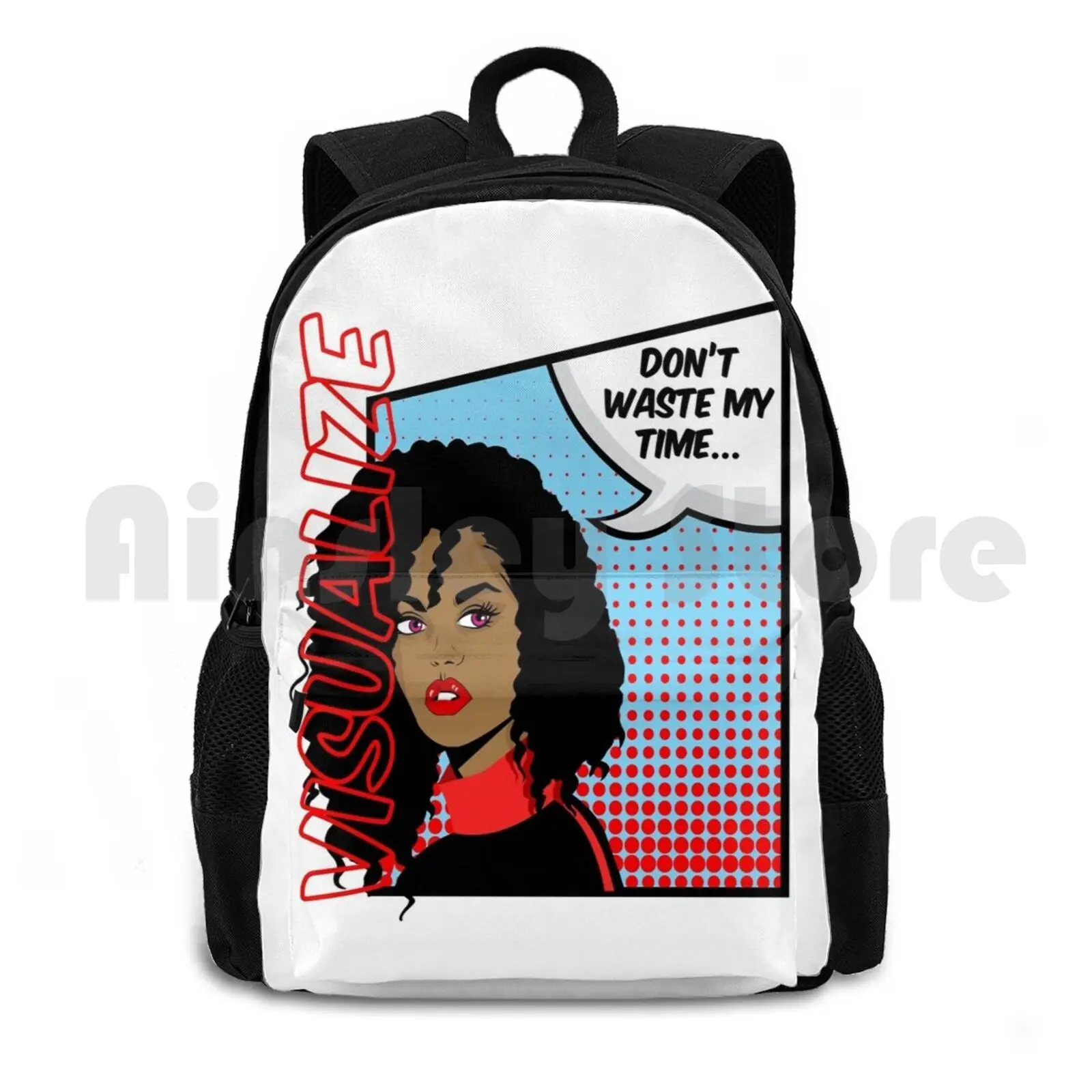 Don't Waste My Time-Time Is Money Outdoor Hiking Backpack Riding Climbing Sports Bag Blackgirlmagic Timeismoney Visualize Comic