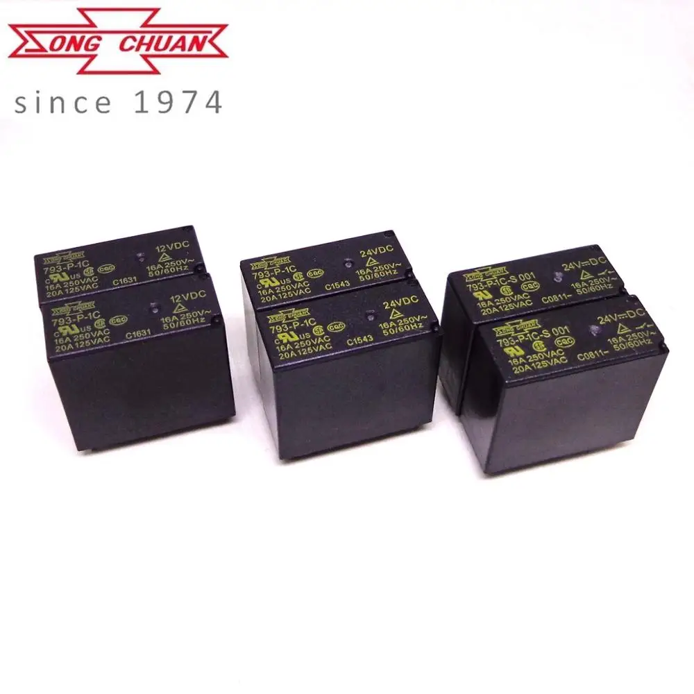 

SONGCHUAN RELAY 793-P-1C 12VDC 24VDC 16A ICO 8PIN 793-P-1A 6PIN 12V 24V 100%-new-original