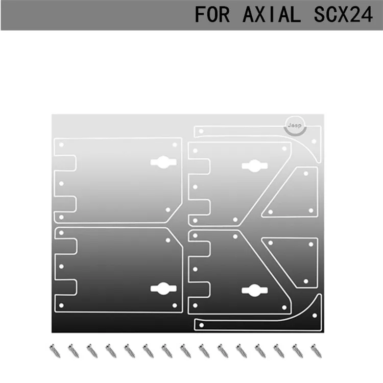 

1/24 Axial Scx24 Wrangler Door Anti-skid Plate, Silver Metal Decorative Sheet