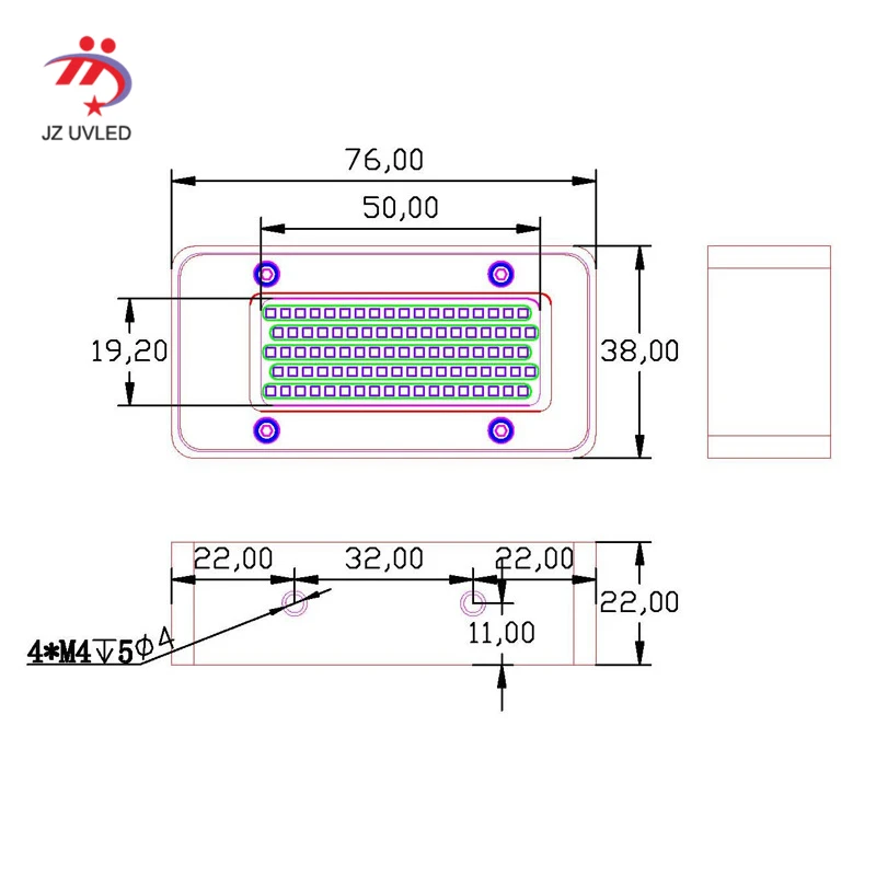5020 UV LED Curing Light For UV Flatbed Printer Ink Fast Drying Advertising Printing Photo Machine UV Lamp Water Cooling System