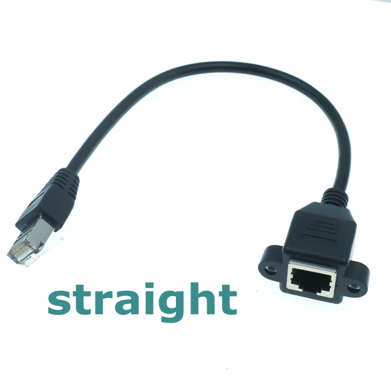 0.3m High Quality 90 Degree 8P8C FTP STP UTP Cat5 RJ45 Male to Female With Screw LAN Ethernet Computer Network Extension Cable