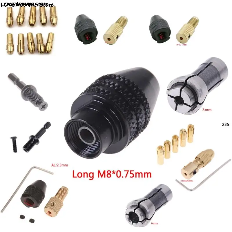 Multi Types Electric Motor Mini Drill Bit Chucks Hex Drill Chuck Adapter Micro Collet Shank Brass For Power Tool Accessories