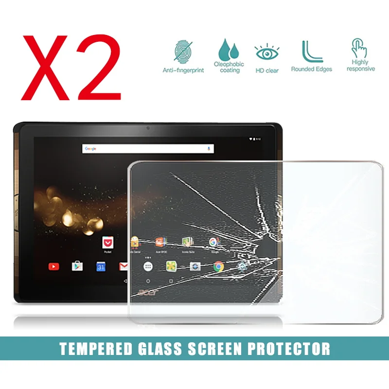 2Pcs Tablet Tempered Glass Screen Protector Cover for Acer Iconia Tab 10 A3-A40 Tablet Computer Explosion-Proof Screen