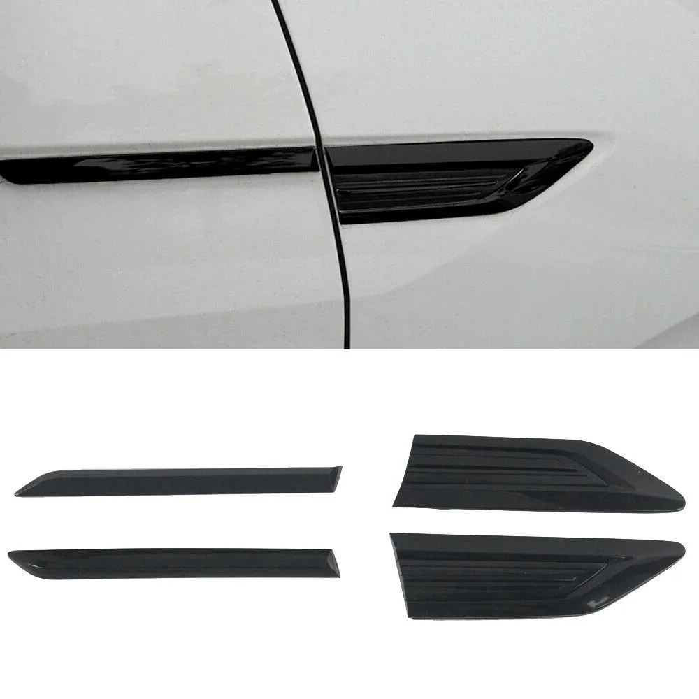 4Pcs/Set Car Side Wing Fender Emblem Badge Stickers Cover Trim For VW Tiguan Mk2 2016-2018 Leaf Decorative Sticker