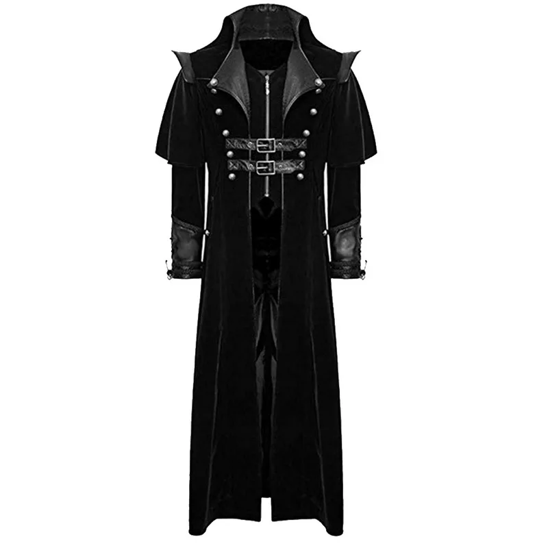 멋진 팝 디자인 남자 레트로 고딕 코트 Tailcoat 빈티지 Steampunk 롱 코트 남자 로얄 스타일 뱀파이어 코스프레 의상