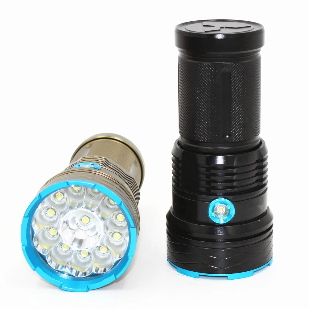 12000 Lumens Flashlight Super Bright Torch 12 x XML-T6 LED Hunting Fishing Lamp for biking camping home repairing