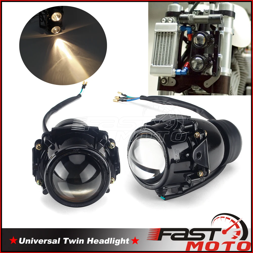 

Universal Cafe Racer Auxiliary Light Headlight Front Lamp DRL Lighting Dual Twin Headlamp for Honda Suzuki Bobber CB Dirt Bike