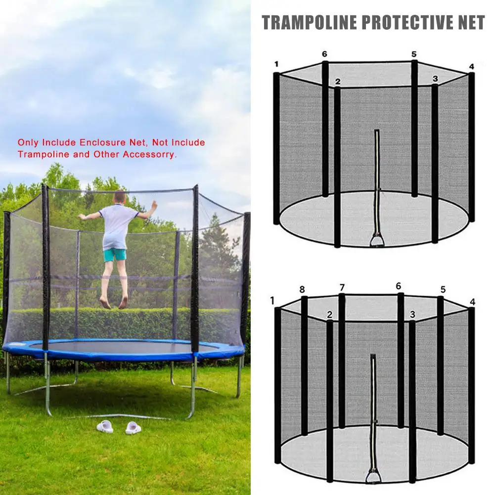 3.06M/1.83m/2.44m Trampoline Enclosure Net Fence Replacement Durable Safety Mesh Netting Suit Fitiness Accessories 6/8/10-Feet