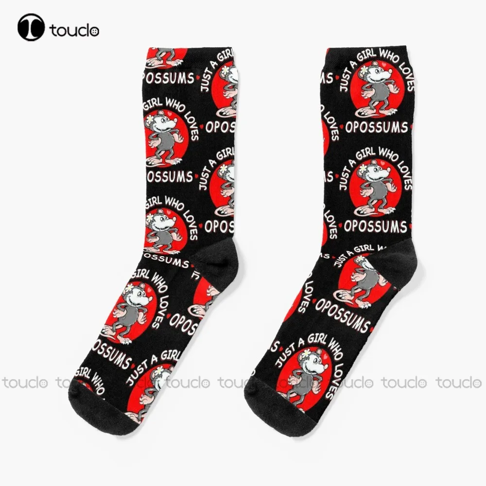 Opossum Animal Lover - Just A Girl Who Loves Opossum Socks Unisex Adult Teen Youth Socks Personalized Custom 360° Digital Print