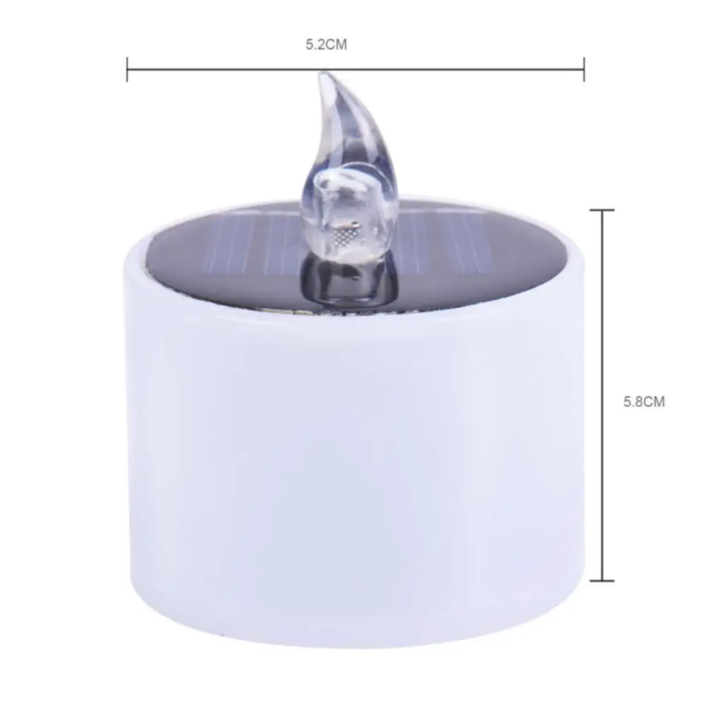 Lámpara de vela de luz LED alimentada por energía Solar, sin llama, decoración de fiesta de boda, 6 uds.