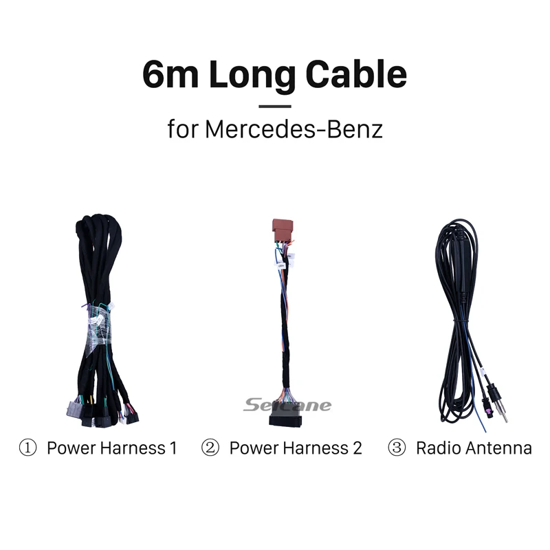 Seicane 6m Long Cable Power Harness Radio Antenna for Mercedes-Benz Radio GPS Navigation System