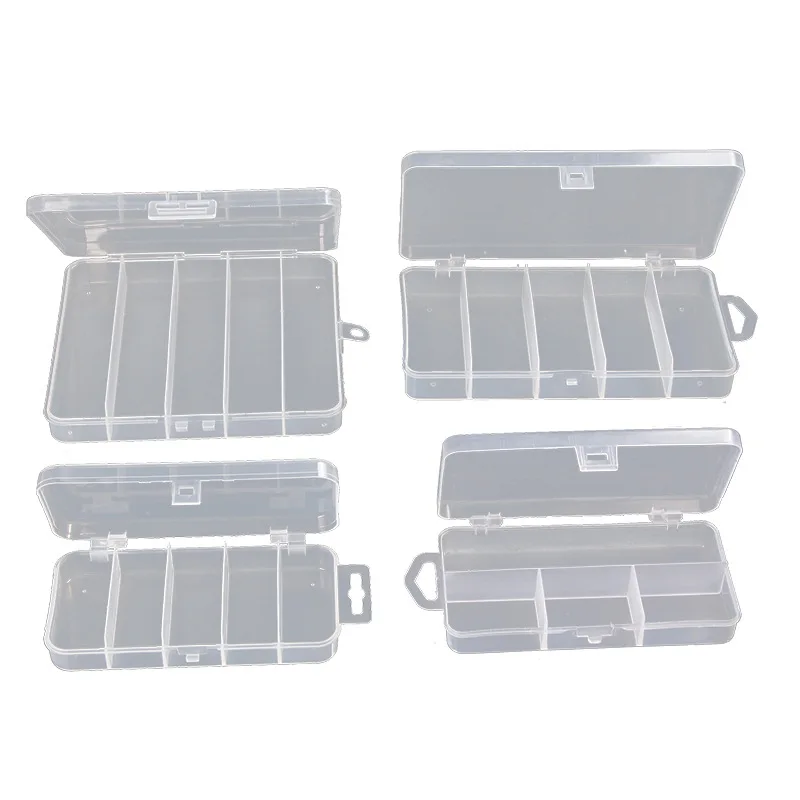 5 Compartment Fishing Lure Hook Bait Storage Case Box Plastic  Accessory Box Square Fishhook Box Outdoor Fishing Tackle Box