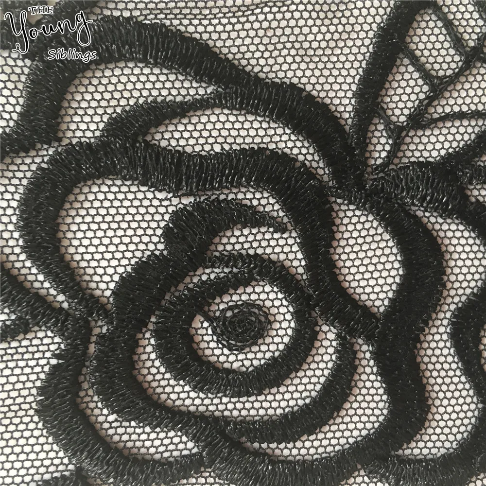 New arrive Black Organza Fabric Lace collar Embroidery Dress Applique Sewing DIY Lace Neckline Decorate Accessories Supplies