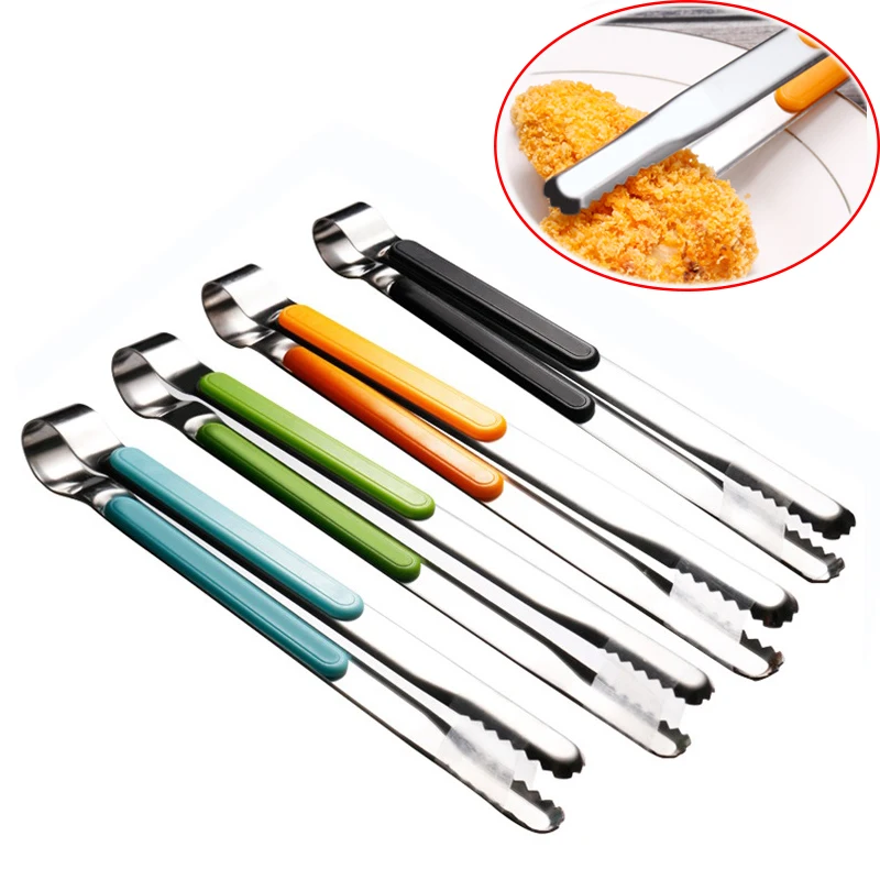 Stainless Steel BBQ Tongs Kitchen Pickle Picker 10 inch Professional Grilling Tongs Food Clip Clamp BBQ Accessories