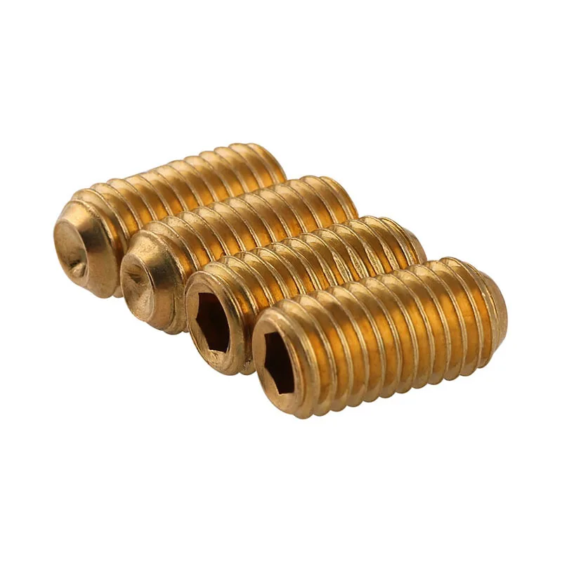 M2 M2.5 M3 M4 M5 M6 M8 M10 M12 Brass Hexagon Socket Concave end Set Screws With Cup Point Grub Headless Socket Head Screw Bolts