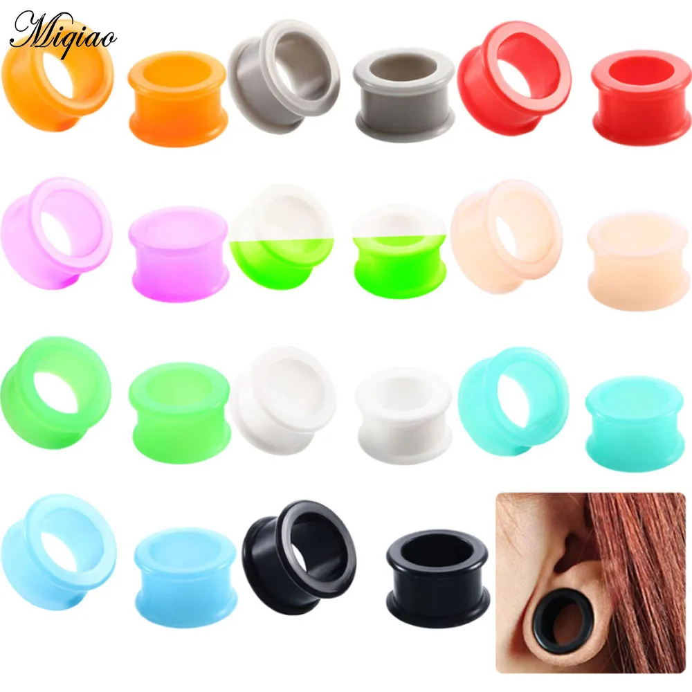 Miqiao Silicone auricle 12 pairs of mixed color ear expansion European and American puncture jewelry