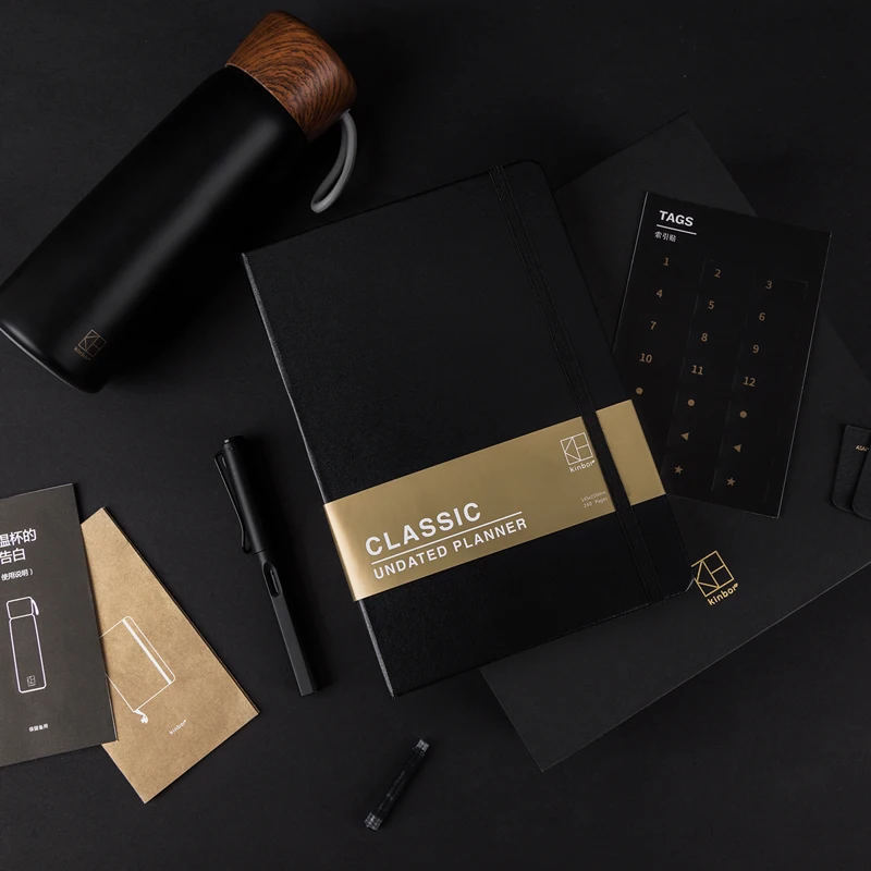 يوبين كينبور-حبيبات قلم حبر سوداء للأعمال ، بدلات هدايا ، دفتر إبداعي ، دفتر ملاحظات ، جدول أعمال ، يوميات مفتوح