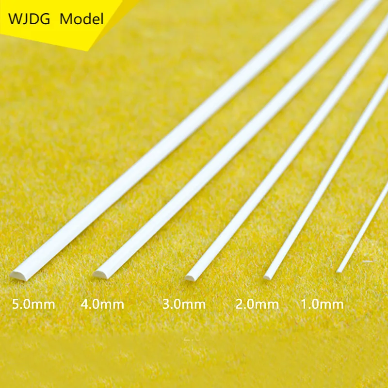 10 PCS building model sand DIY handmade material tube rod ABS semicircle diameter from 1 to 5 mm  length of 25 cm