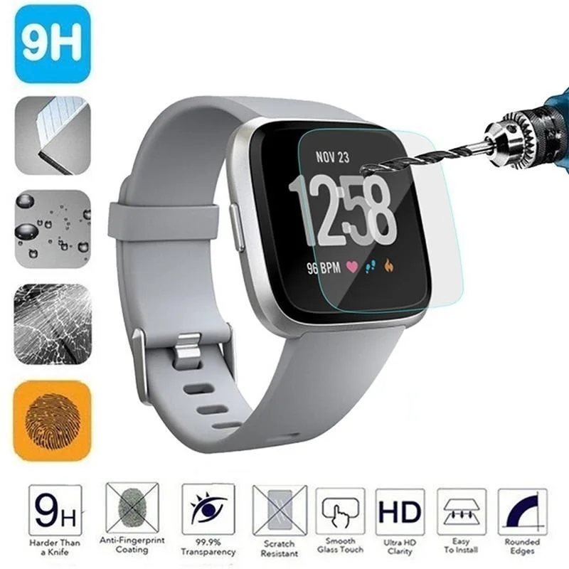 

Защитная пленка из закаленного стекла премиум-класса 9H для Fitbit Versa, стекло против царапин для Fitbit Versa lite, взрывозащищенная