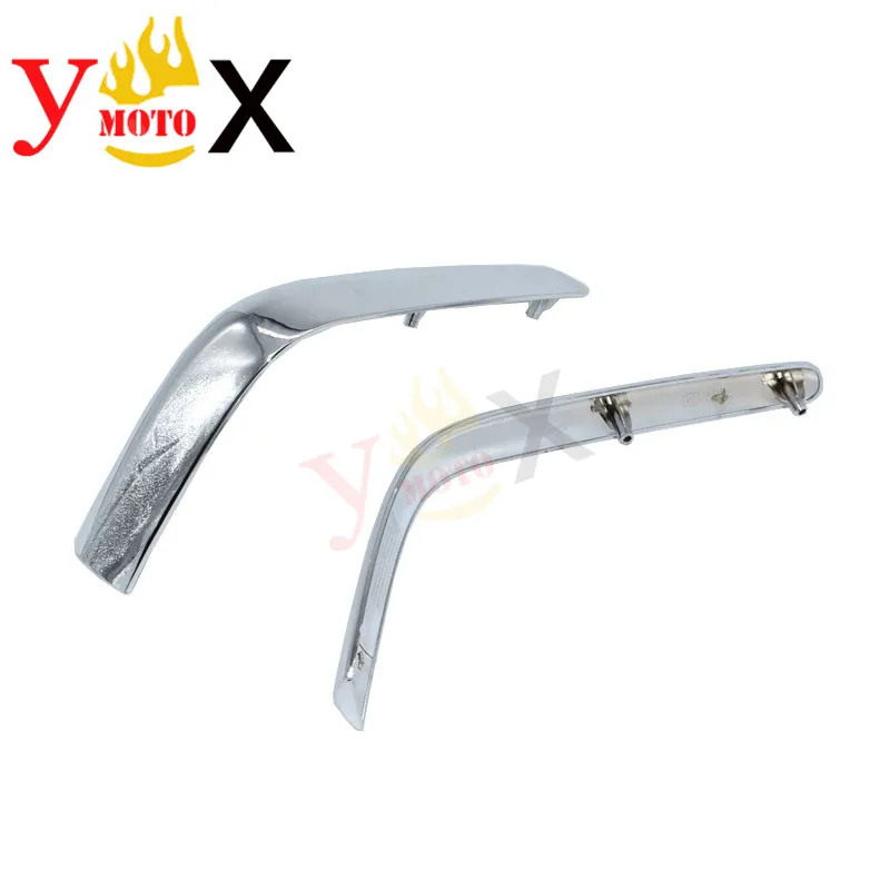 Pair Chrome ABS Lower Side Corner Trunk Saddlebag Accent Trim Strip Cover Decal For Honda Goldwing GL1800 2001-2011 2002 2003
