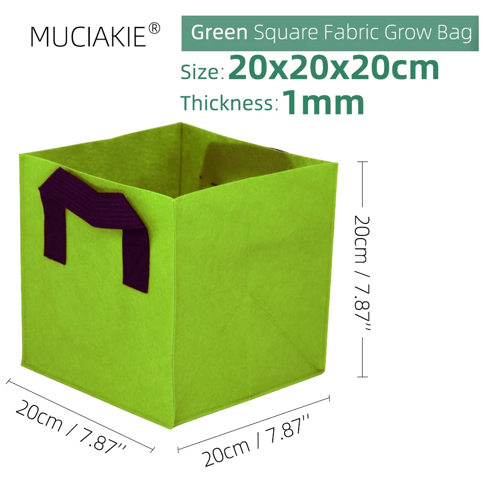 20x20x20CM grubość 1MM kwadratowe rosną torby ekonomiczne tkaniny garnki z uchwytami ogród sadzenia pojemników na warzywa kwiaty