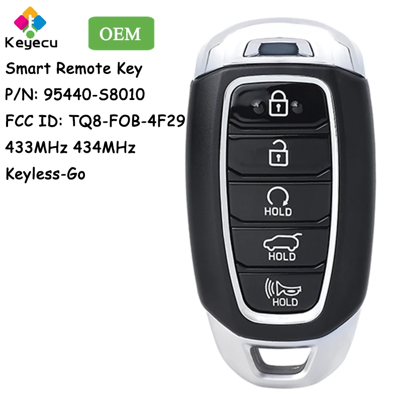 

KEYECU OEM Keyless Go Smart Remote Car Key With 5 Buttons for Hyundai Palisade 2019 2020 2021 Fob 95440-S8010 FCC# TQ8-FOB-4F29