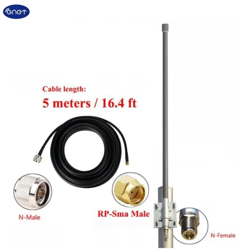 868MHz Antenna Omni Sợi Thủy Tinh Ăng Ten 10dBi Ngoài Trời Mái Màn Hình Repeater UHF IOT RFID LoRaWAN Heli Thợ Mỏ 915Mhz ăng Ten 86