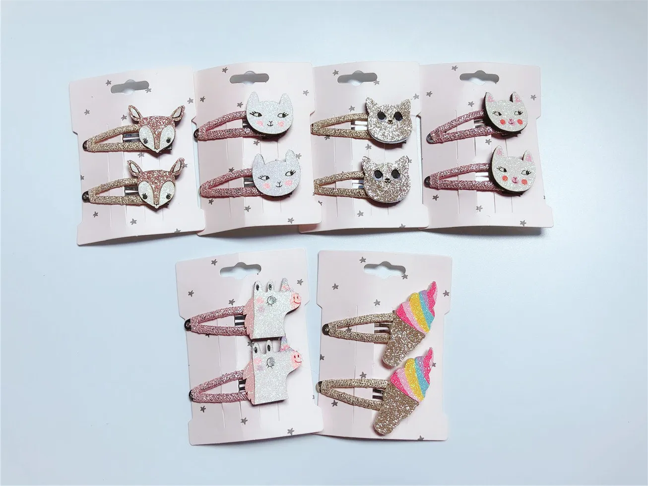 

Boutique 12Sets Fashion Glitter Unicorn Deer Cat Owl Snap Clips Rainbow Icecream Barrettes Hairpins Xmas Party Headwear