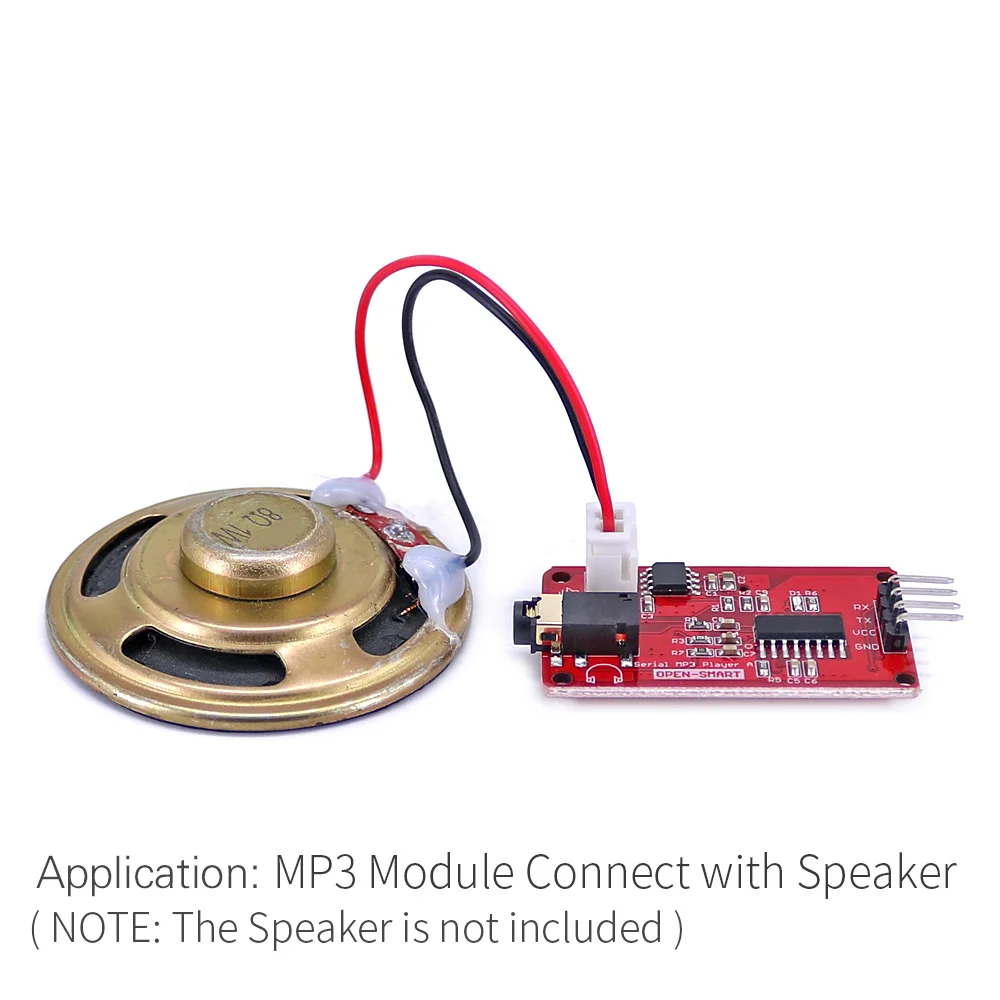 وحدة مشغل موسيقى MP3 التسلسلية UART على متن 3 وات مضخم أحادي / مقبس مكبر الصوت، سهل تشغيل موسيقى صوت MP3 WAV