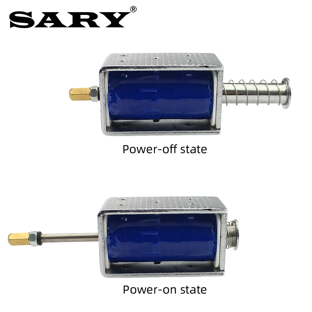 DC 12V24V Solenoid Electromagnet Push Pull Through Type Electric magnet Long stroke 30mm Small  electromagnetic valve