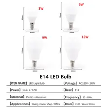 E27 LED Bulb 3W to 20W AC220V 240V #3