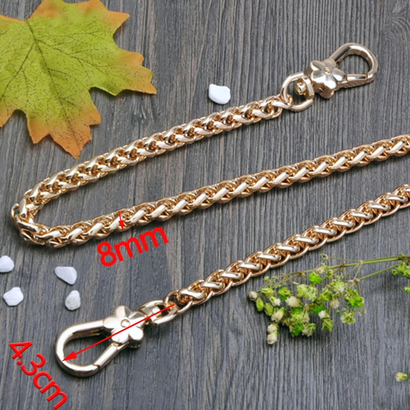 Heavy Bag Chain - Gold, Silver, Gun Black, Brusehd Bronze 8mm Metal Replacement Chain Shoulder Strap for Bag Handles, Straps