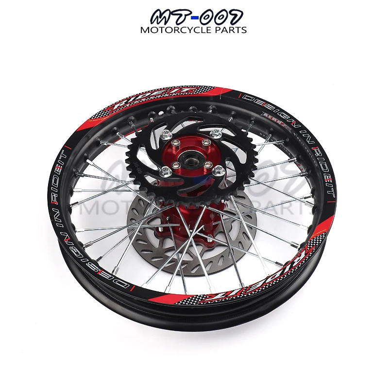 1.60-17 & 1.85-14 inch Front Rear Alloy Wheel Rim with CNC Hub brake disc For KAYO HR-160cc TY150CC Dirt Pit bike 14/17 inch