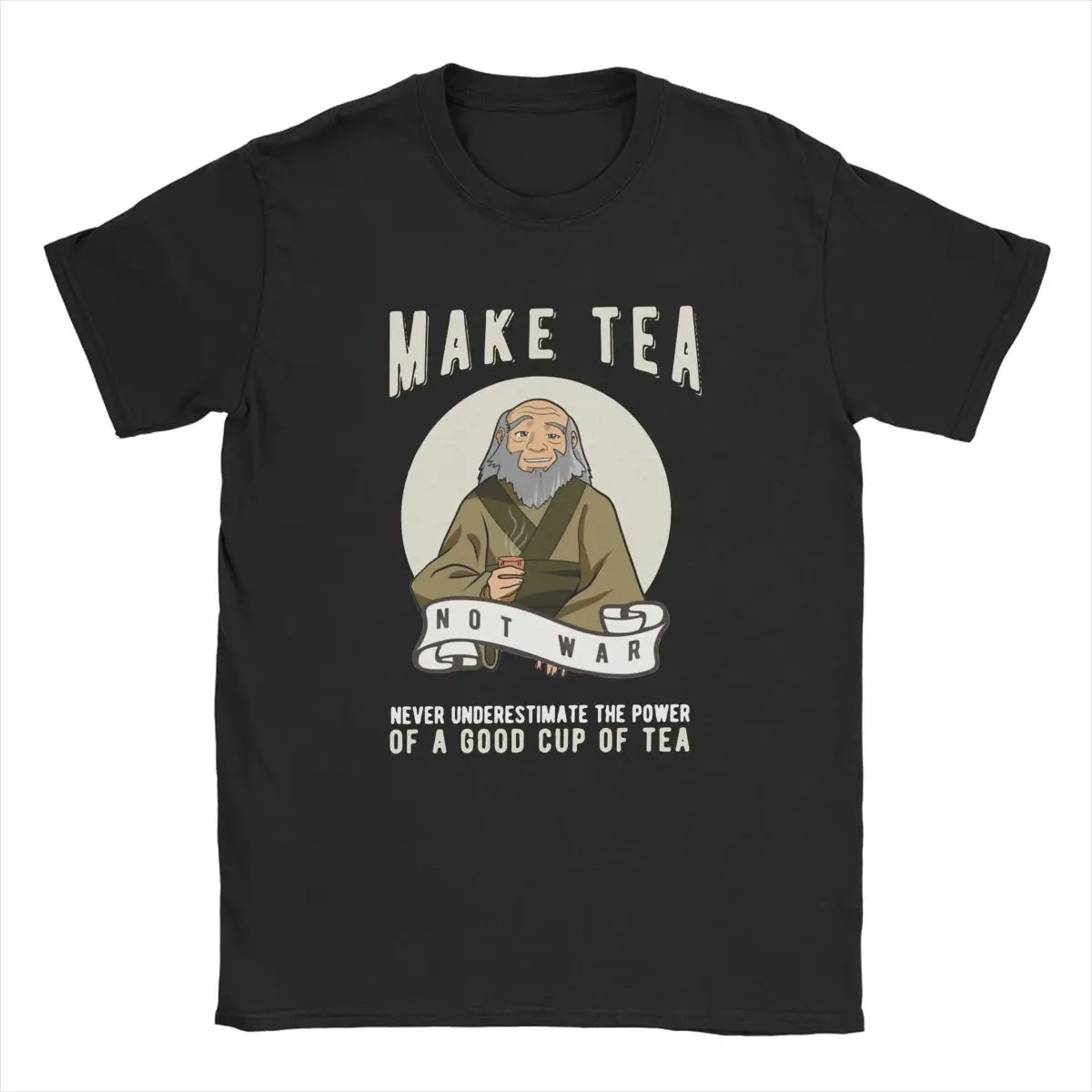 Iroh Make Tea Avatar The Last Airbender Men T Shirts Vintage Tees Short Sleeve Crew Neck T-Shirt 100% Cotton New Arrival Tops