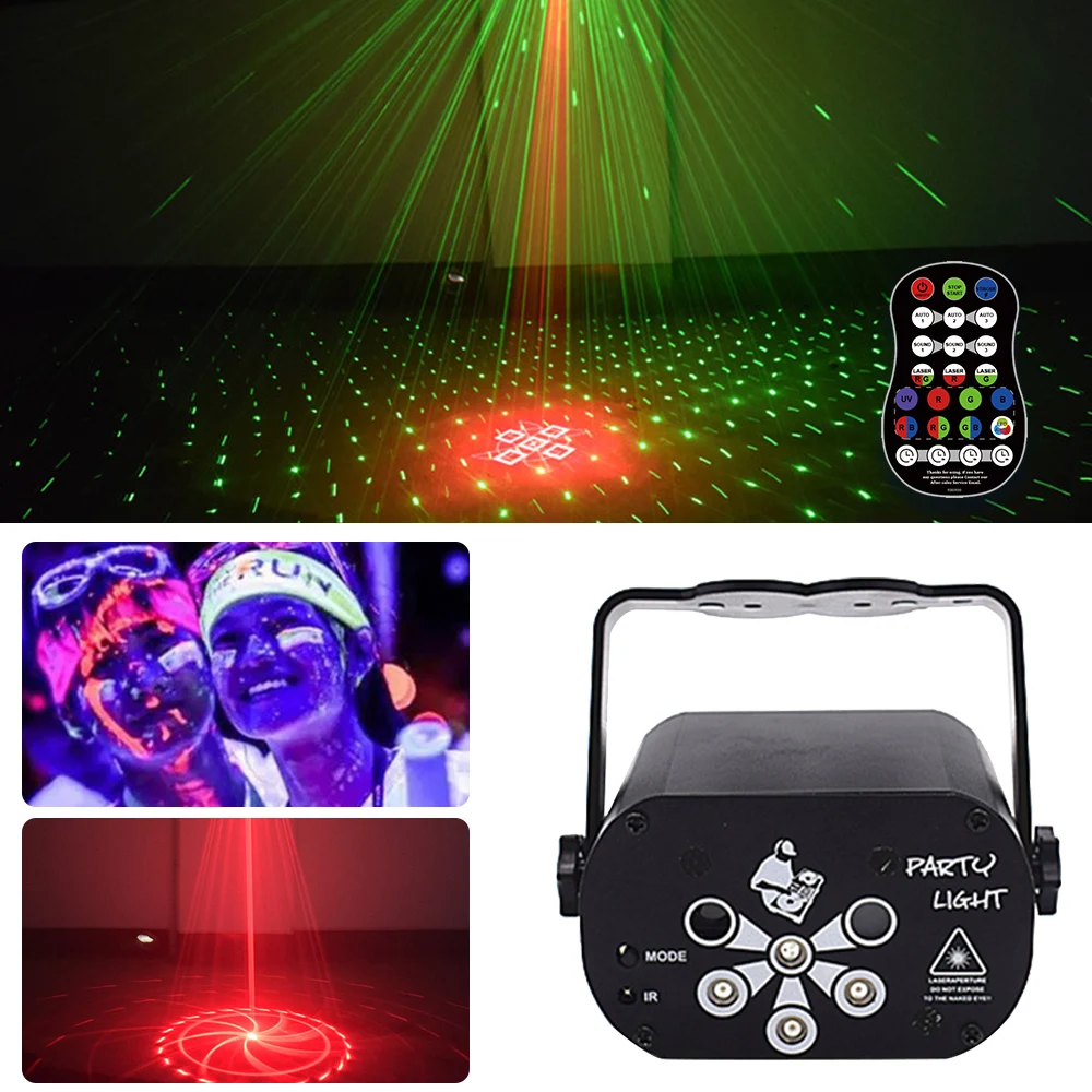 129 Patterns USB Rechargeable Led Laser Projector Lights RGB UV DJ Sound Party Disco Light for Wedding Birthday Party dj bedroom