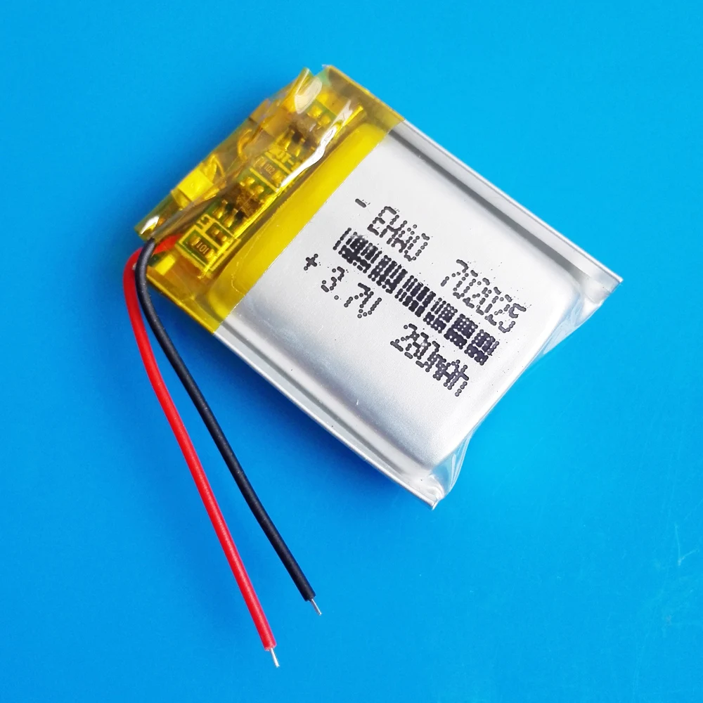 3 szt. 3,7 V 280 mAh polimerowy akumulator litowo-polimerowy Lipo 702025   Zasilanie dostosowane CE MSDS do rejestratora inteligentnego zegarka MP3