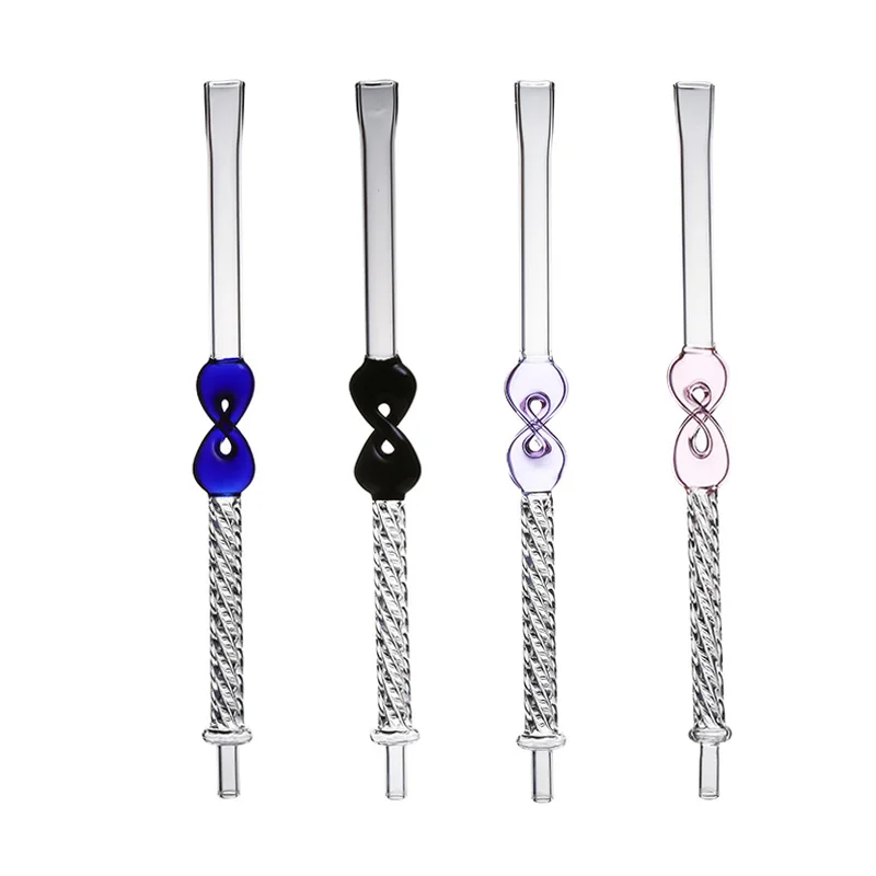 

1PC New Design 440mm(17.3inches) Pink Blue Black Purple 8 Glass Mouth Piece For Shisha Hookah Tube Chicha Narguile Hand Pipe