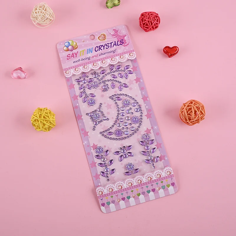 1pc Moon Star żywica akrylowa diamentowa naklejka DIY Scrapbooking telefon komórkowy wykonywanie makijaż Decor Nail Stick Label biurowe