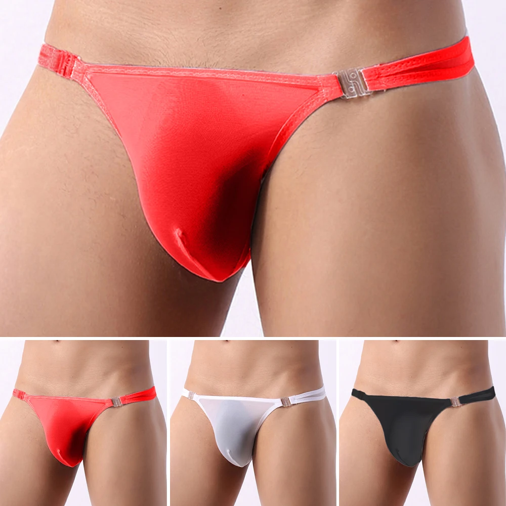 Men\'s Sexy Low Rise Breathable Briefs Button Panties Knickers Underwear Nylon Thongs Men Sexy Button Bikini Briefs Gay G-string