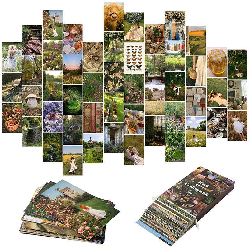 50Pcs Cottagecore Aesthetic Wall Collage Kit Retro Mushroom Art Print Room Decoration Boys Girls for Bedroom Dorm Home Decor