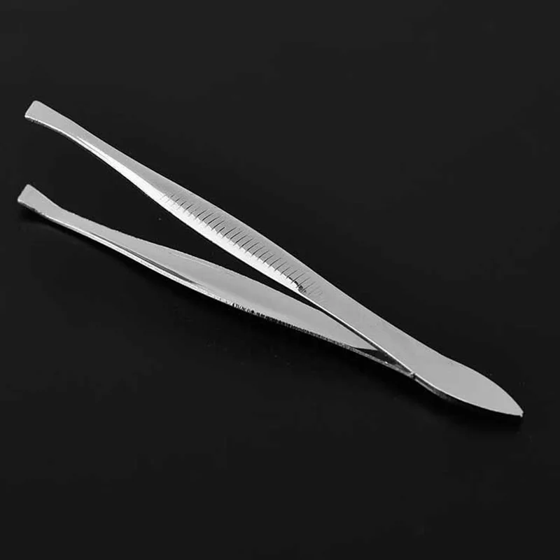 2PCS Eyebrow Hair Tweezers Professional Eyebrow Hair Removal Tweezer Slant Tip Tool Stainless Steel Convenient Small No Rust