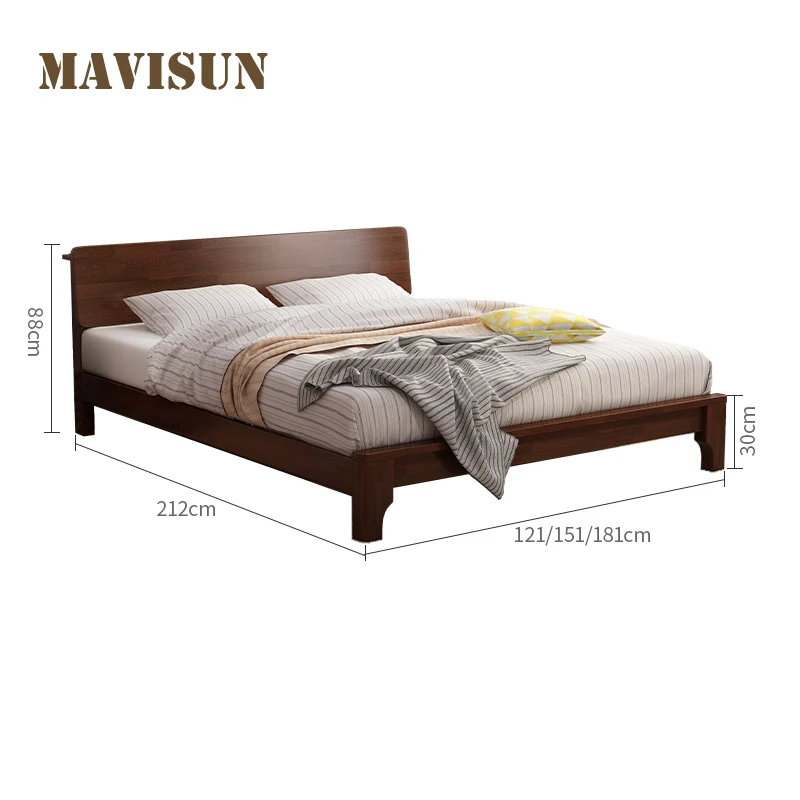 Cama de madera maciza para dormitorio, mueble de lujo, estilo nórdico moderno minimalista, de alta gama, 1,8 metros, almacenamiento doble, directo de fábrica