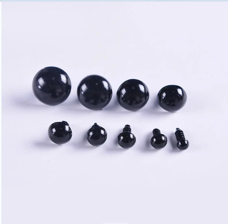 100pcs Black Eyeball Doll Accessories Black Plastic Crafts Eyes For Toys 6-14mm DIY Funny Toy Eyes Accessories For Animal Dolls