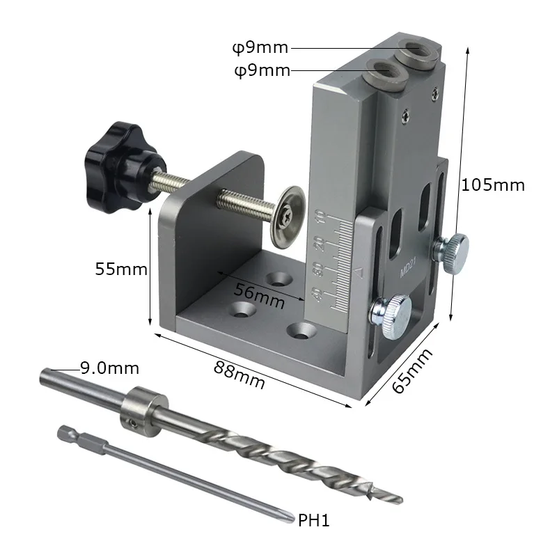 9mm Woodworking Diagonal Hole Locator Diagonal Hole Puncher 15 Degree Angle Diagonal Hole Drilling Woodworking DIY Tool