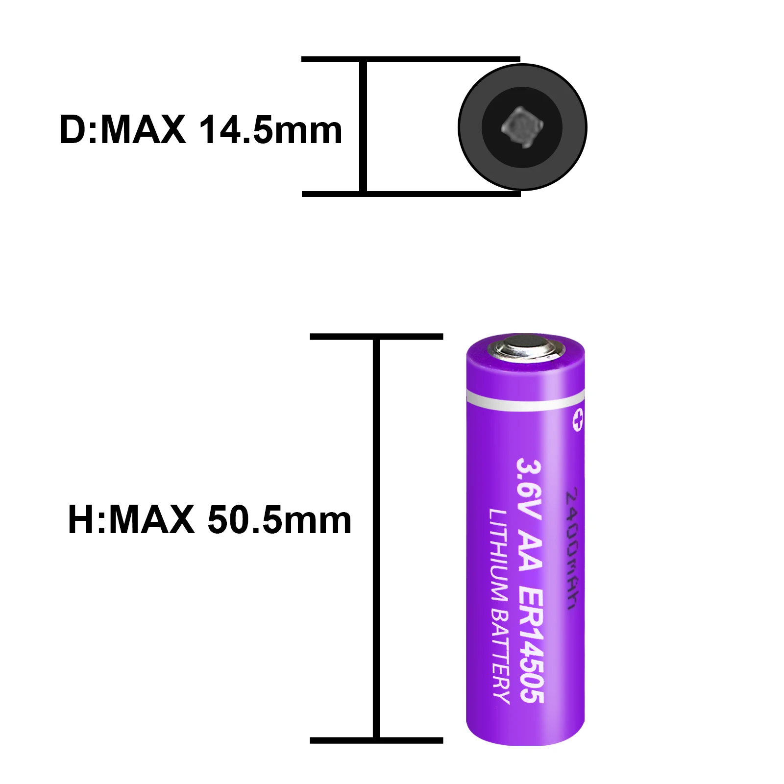 16PC PKCELL ER14505 3.6V AA 14505 2400mah lithium battery thionyl chloride Li/SOCl2 Primary lithium batteries pilas