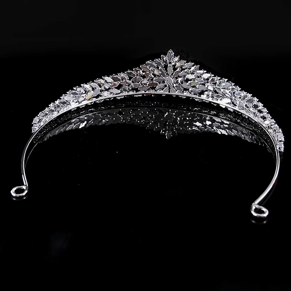 YCDZSWWL Simple Fashion Full Zircon Crowns Wedding Hair Accessories Bride Diadem Shining Headpieces for Birthday, Party